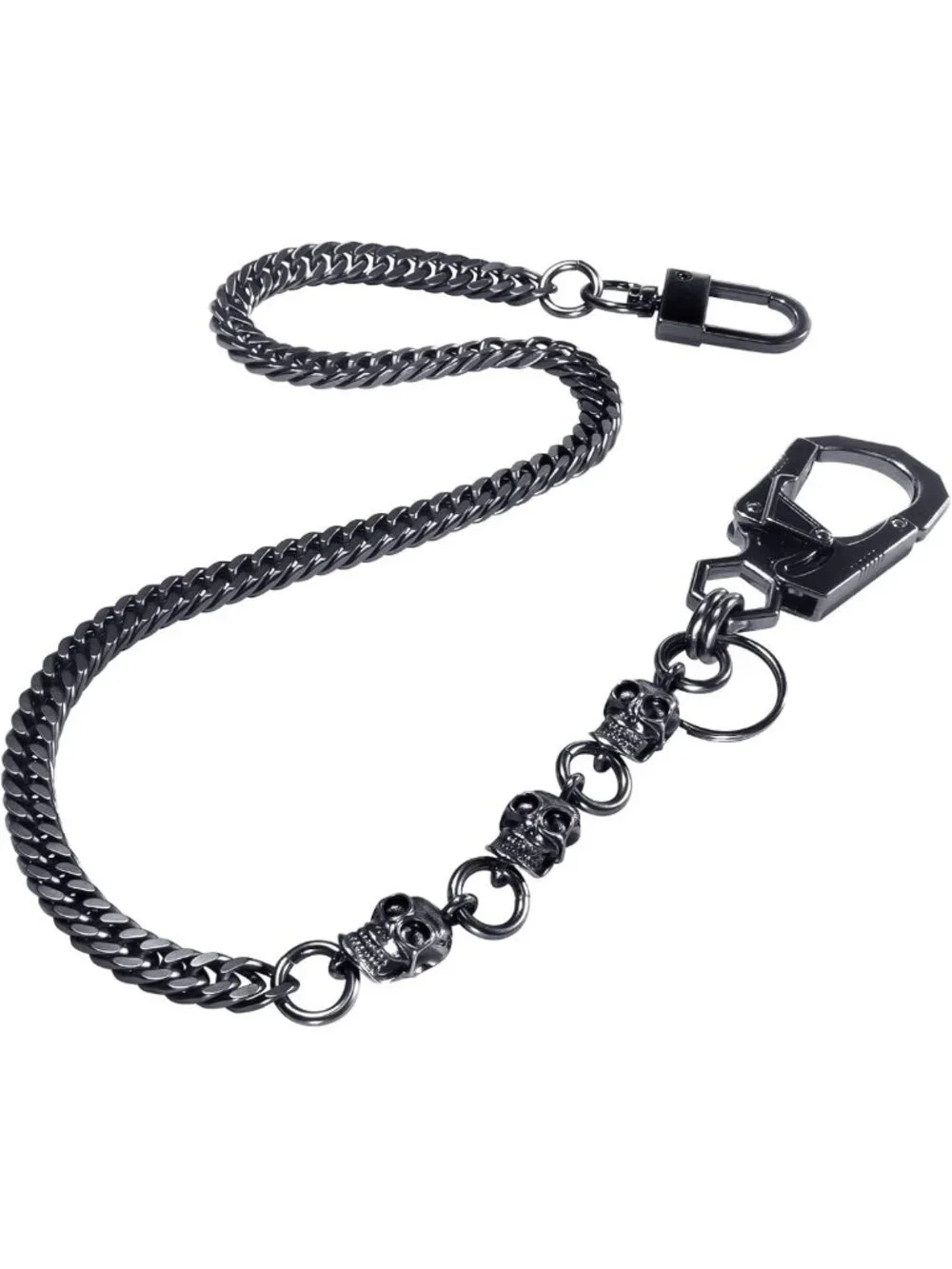 Men's Skull Chain Pants Accessory | Lockable Keychain Wallet Chains for Everyday